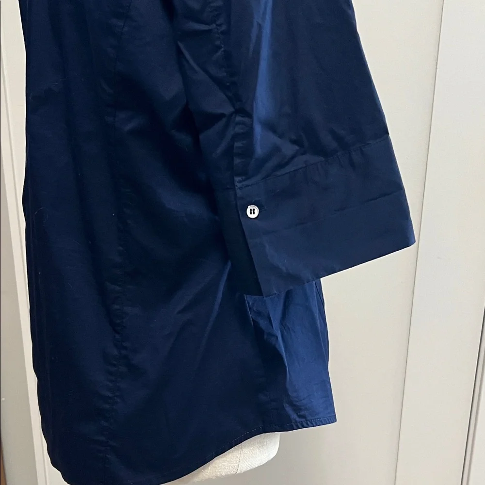 Navy Blue Women's Button-Up Shirt - Picture 3 of 5